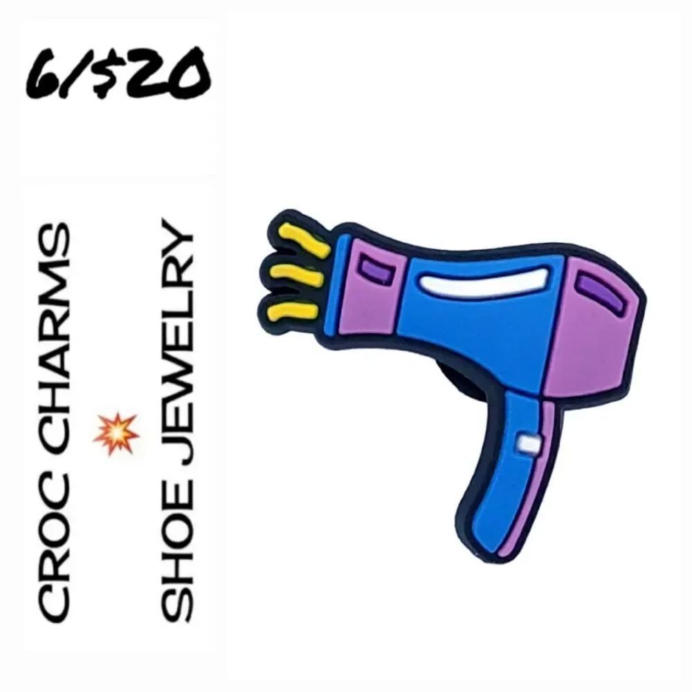 Blow Dryer Croc Charm Blowout Beauty Jibbitz Style Salon Stylist Hairdresser